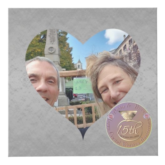 15e kristallen huwelijksjubileum hartlijsten  kubus (Rechts)