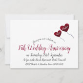 15e kristallen huwelijksjubileum rode hartballon kaart (Achterkant)