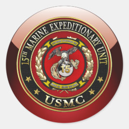 15e Mariene Expeditionaire eenheid (15e MEU) [3D] Ronde Sticker