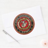 15e Mariene Expeditionaire eenheid (15e MEU) [3D] Ronde Sticker (Envelop)