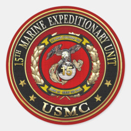 15e Mariene Expeditionaire eenheid (15e MEU) [3D] Ronde Sticker