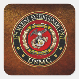 15e Mariene Expeditionaire eenheid (15e MEU) [3D] Vierkante Sticker
