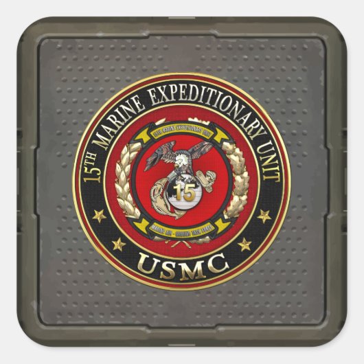 15e Mariene Expeditionaire eenheid (15e MEU) [3D] Vierkante Sticker (Voorkant)