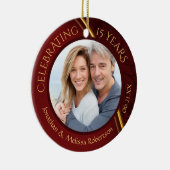 15e of 40e Jubileum Foto Ruby Red Gold Keramisch Ornament (Rechts)
