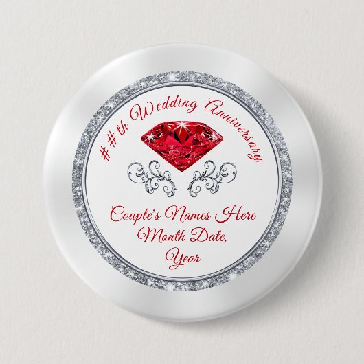15e of Cheap 40e Jubileum Pins voor favorieten Ronde Button 7,6 Cm (Voorkant)