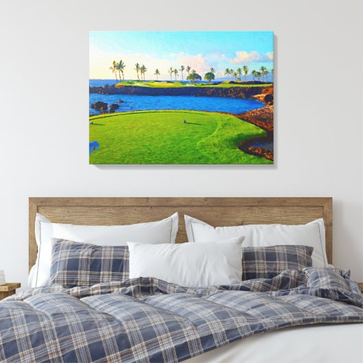 15e op de baai bij Mauna Lani Canvas Afdruk (Insitu (Slaapkamer))