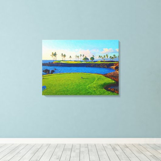 15e op de baai bij Mauna Lani Canvas Afdruk (Insitu (Houten vloer))