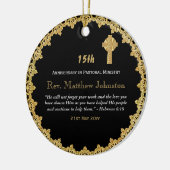 15e priesterwijding jubileum Persoonlijke Schriftl Keramisch Ornament (Links)