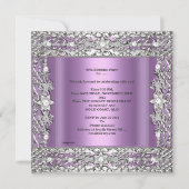 15e Quinceanera Birthday Party Lila Tiara Kaart (Achterkant)