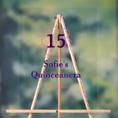 15e Quinceanera Happy Birthday Roze paarse datum Acryl Bord (Neutraal)