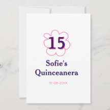 15e Quinceanera Happy Birthday Roze paarse datum