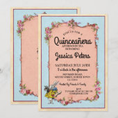 15e Quinceanera Party Wonderland Konijn Uitnodigen Kaart (Voorkant / Achterkant)