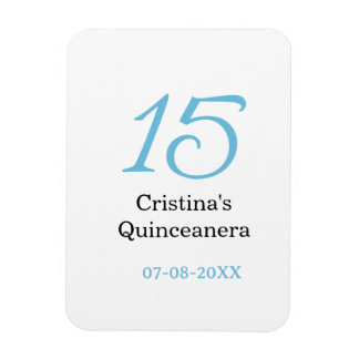 15e quinceanera verjaardag blauw zwart vet letter magneet