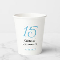 15e quinceanera verjaardag blauw zwart vet letter