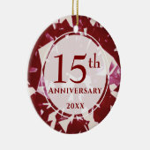 15e Ruby Jubileum Foto gepersonaliseerd Keramisch Ornament (Rechts)