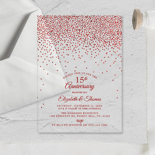 15e Ruby Wedding Jubileum Acryl Uitnodigingen