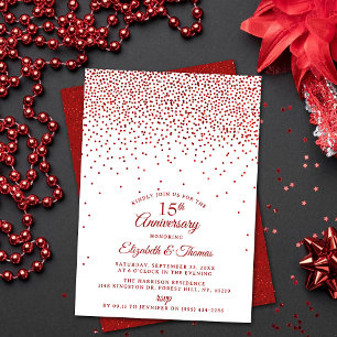 15e Ruby Wedding Jubileum Kaart