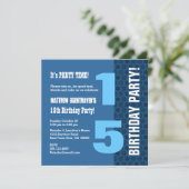 15e TEEN Birthday Modern Navy Blue Stars T7B Kaart (Staand voorkant)