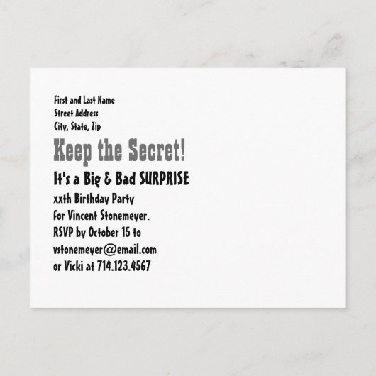 15e TEEN Surprise Verjaardag Save the Date A06 Aankondigingskaart (Achterkant)