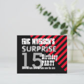 15e TEEN Surprise Verjaardag Save the Date A06 Aankondigingskaart (Staand voorkant)