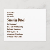 15e Tiener Verjaardag Save Datum Grunge Letters St Aankondigingskaart (Achterkant)