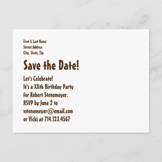 15e Tiener Verjaardag Save Datum Grunge Letters St Aankondigingskaart (Achterkant)