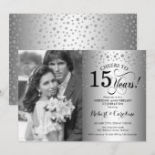 15e trouwdag met foto - Zilver Kaart (Voorkant / Achterkant)