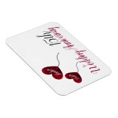 15e trouwdag rode hartballonnen magneet (Rechterzijde)