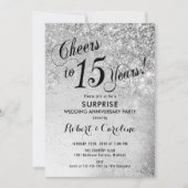 15e trouwdag verrassingsfeest - Zilver Kaart (Voorkant)