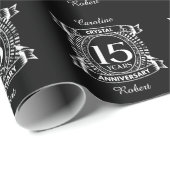 15e trouwdag zwart-wit cadeaupapier (Rol Hoek)