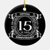 15e trouwdag zwart-wit keramisch ornament (Achterkant)