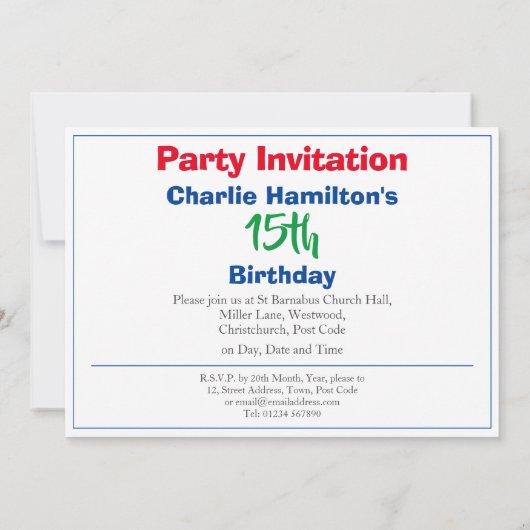 15e uitnodiging (Achterkant)