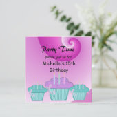 15e uitnodiging van de Birthday Party (Staand voorkant)