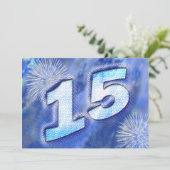 15e uitnodiging van de Birthday Party (Staand voorkant)