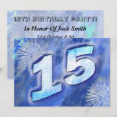 15e uitnodiging van de Birthday Party (Voorkant / Achterkant)