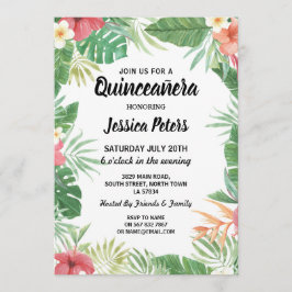 15e van de Tropische Aloha Luau Quinceanera Partij Kaart