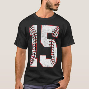 15e verjaardag 15 jaar oud honkbal B T-shirt