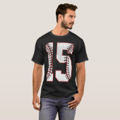 15e verjaardag 15 jaar oud honkbal B T-shirt (Voorkant volledig)