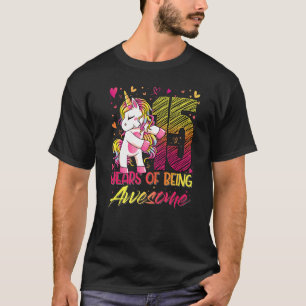 15e verjaardag 15 jaar oud meisje Flossing Unicorn T-shirt