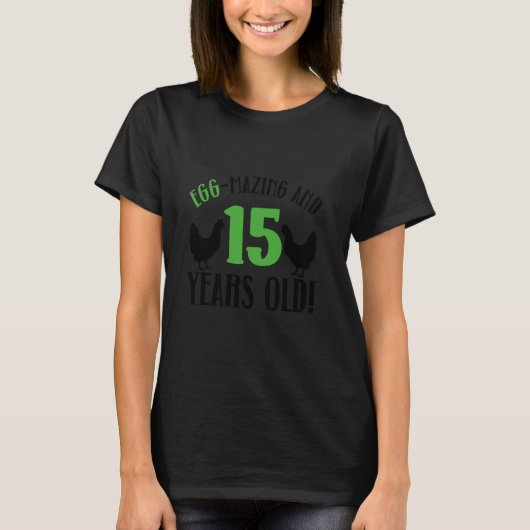 15e verjaardag 15 jaar oude kip t-shirt (Voorkant)