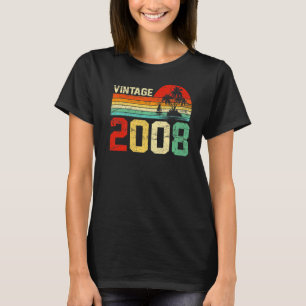 15e verjaardag  2008 Retro Boy Girl 15 jaar T-shirt