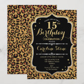 15e verjaardag - Afdrukken Kaart (Voorkant / Achterkant)