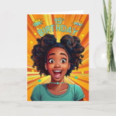15e verjaardag Afro-Amerikaans meisje Pop Art stij Kaart (Voorkant)
