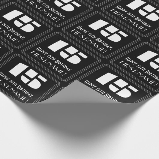 15e verjaardag: Art Deco geïnspireerd look "15" & Cadeaupapier (Hoek)
