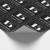 15e verjaardag - Art Deco Geïnspireerde look "15", Cadeaupapier (Hoek)