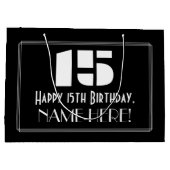 15e verjaardag ~ Art Deco geïnspireerde look "15"  Groot Cadeauzakje (Achterkant)