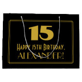 15e verjaardag — Art Deco geïnspireerde look "15"  Groot Cadeauzakje (Achterkant)