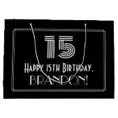 15e verjaardag — Art Deco geïnspireerde look "15"  Groot Cadeauzakje (Achterkant)