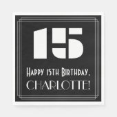 15e verjaardag: Art Deco Geïnspireerde look "15" + Servet (Voorkant)