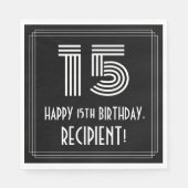 15e verjaardag: Art Deco Geïnspireerde look "15" + Servet (Voorkant)